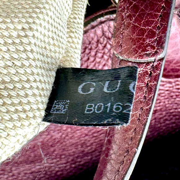 Auth Gucci Small Metallic Purple Leather Cellarius Convertible Soho Tote Bag - Picture 15 of 16